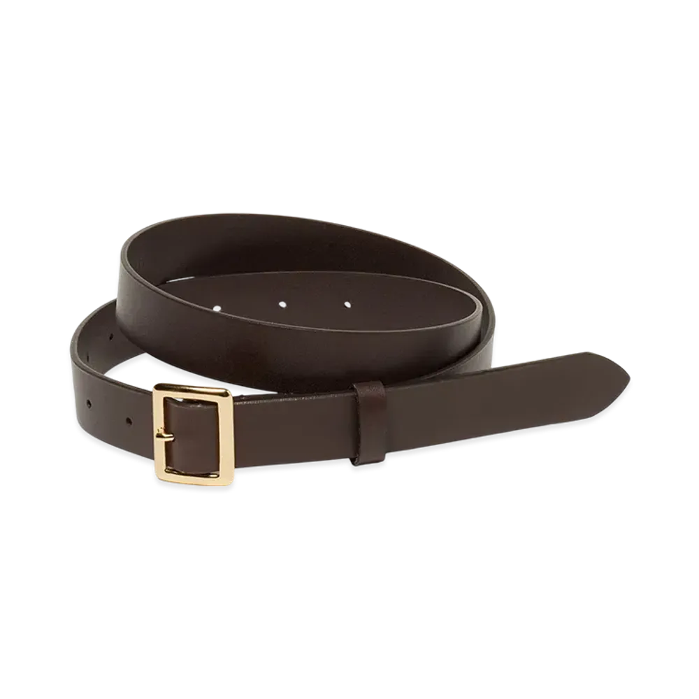 AURALEE Women's Square Buckle Belt "Brown"