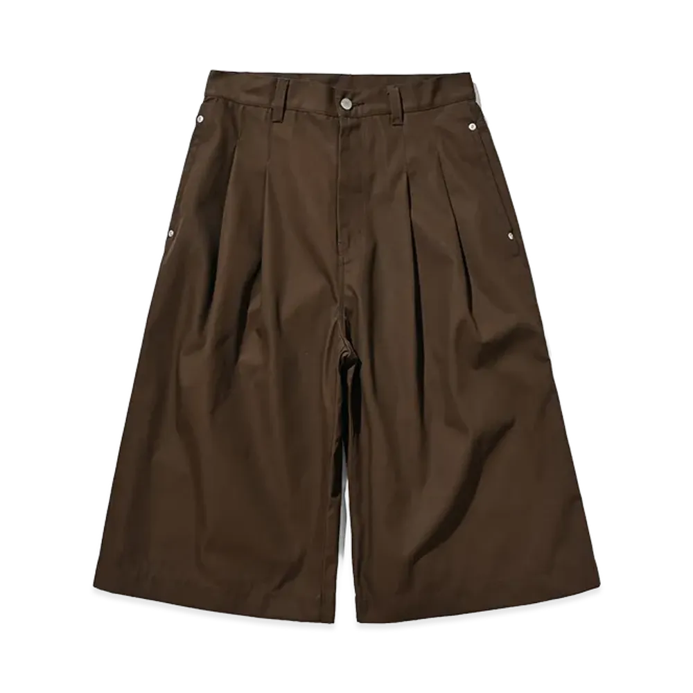 CLESSTE T/C Gabardine City Baggy Half Pants "Brown"