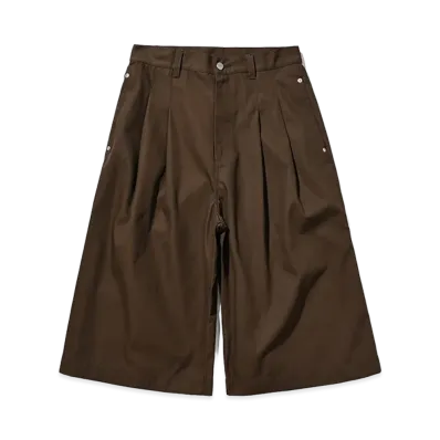 CLESSTE T/C Gabardine City Baggy Half Pants "Brown"