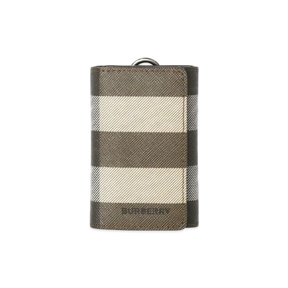 Burberry Check & Leather Key Case "Dark Barch Brown"