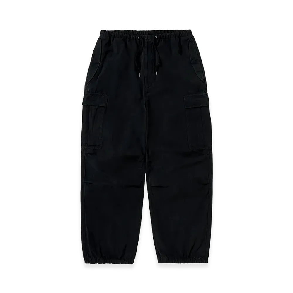 A.PRESSE Washed Cotton Silk Linen HBT M-51 Over Pants "Black"