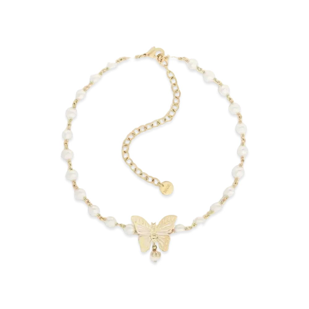 Dior Metamorphose Choker Metal and Resin Pearls "Gold/White"