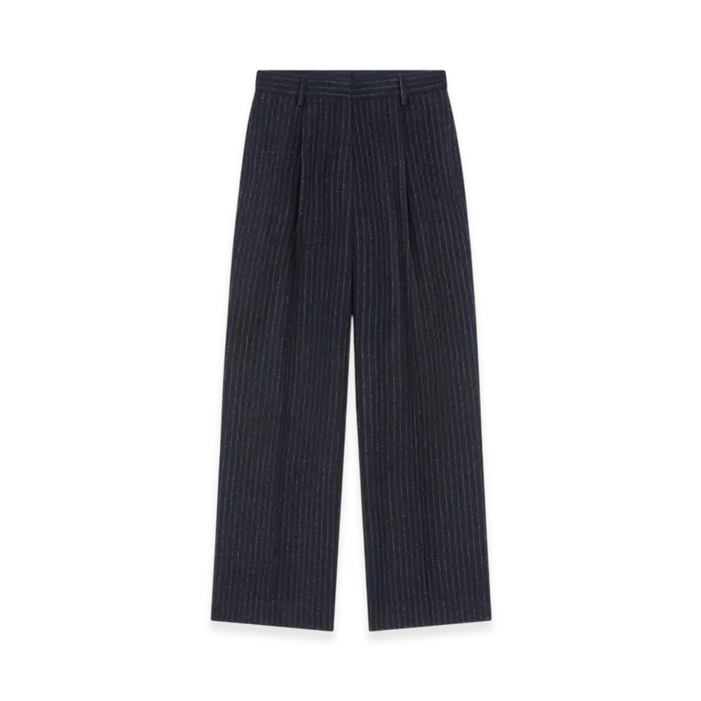 DRIES VAN NOTEN Women's Tailored Wool Pants "Navy"