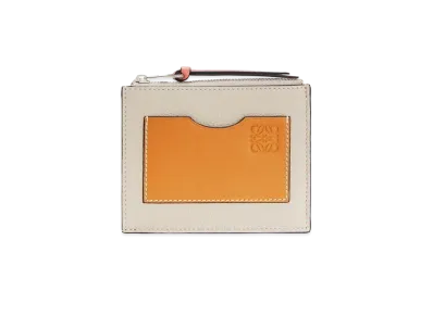 LOEWE Large Coin Cardholder In Soft Grained Calfskin "Light Oat/Honey"