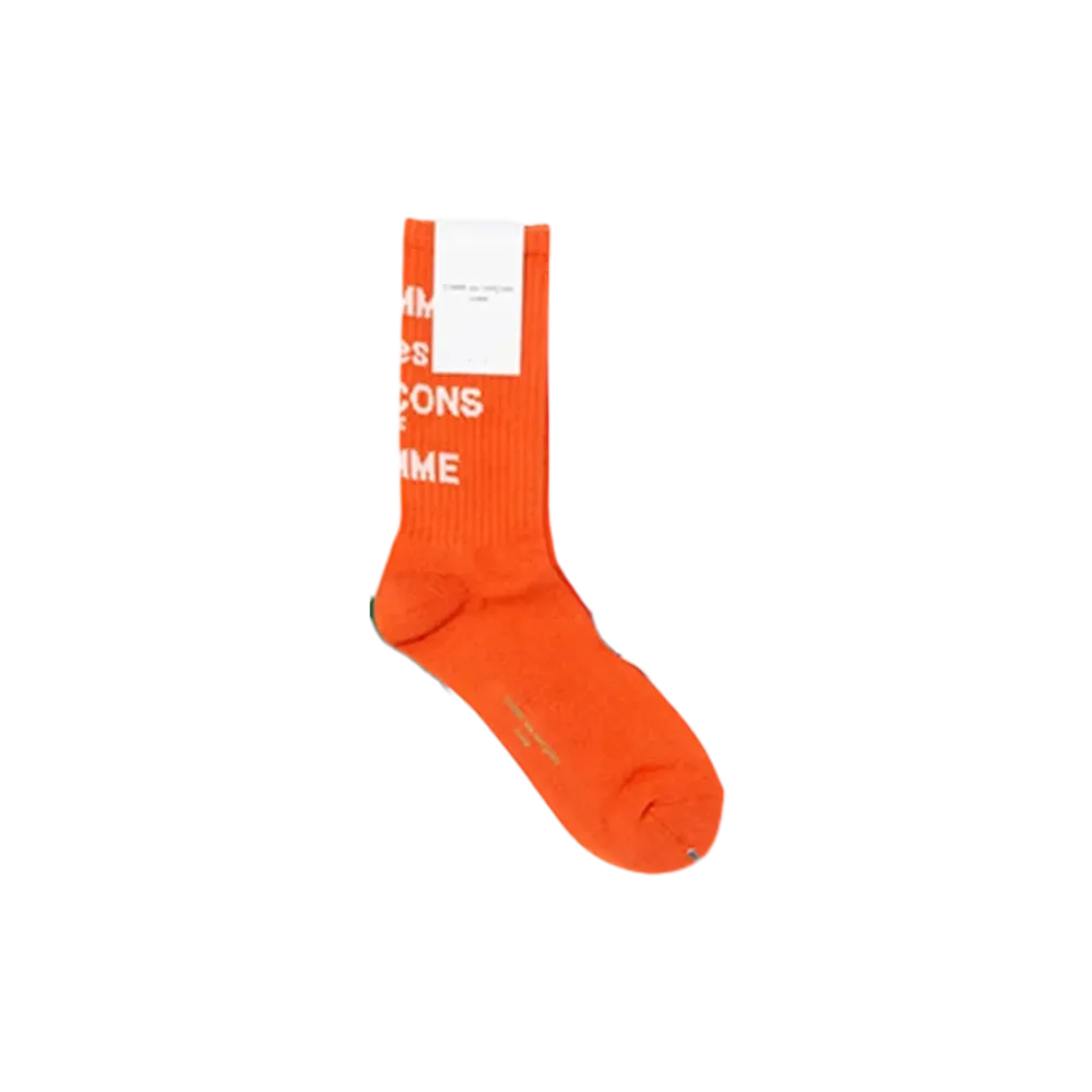 COMME des GARCONS HOMME Cotton Pile Logo Socks "Orange"