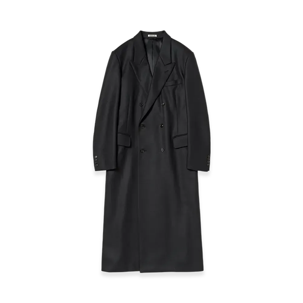 AURALEE Light Melton Chesterfield Coat "Dark Charcoal"