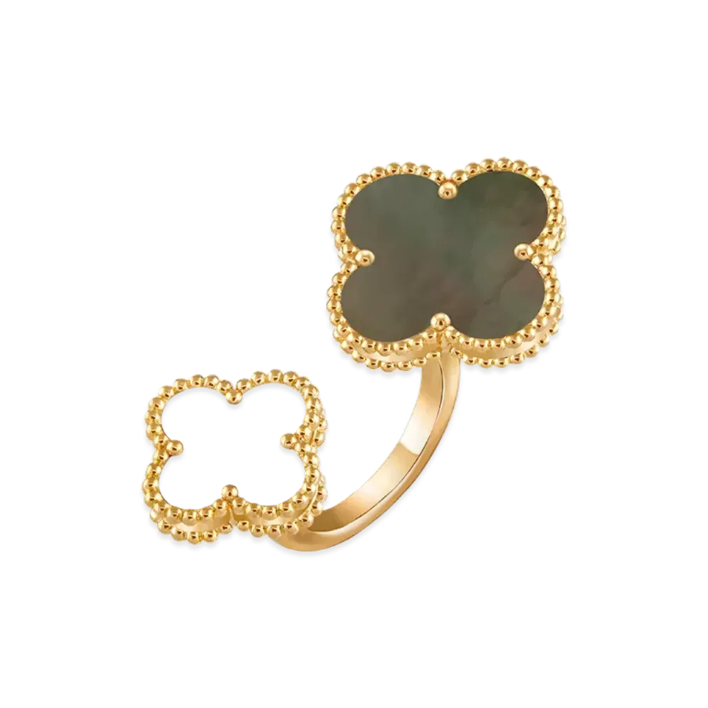 Van Cleef & Arpels Magic Alhambra Entre les Doigts ring "18K Yellow gold/Onyx/Mother-of-pearl"
