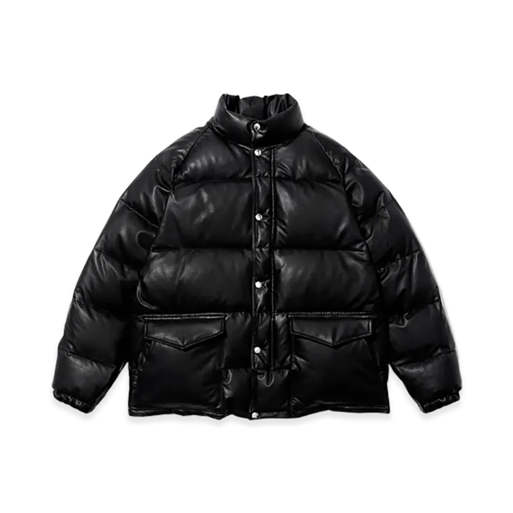 A.PRESSE Leather Down Jacket "Black"