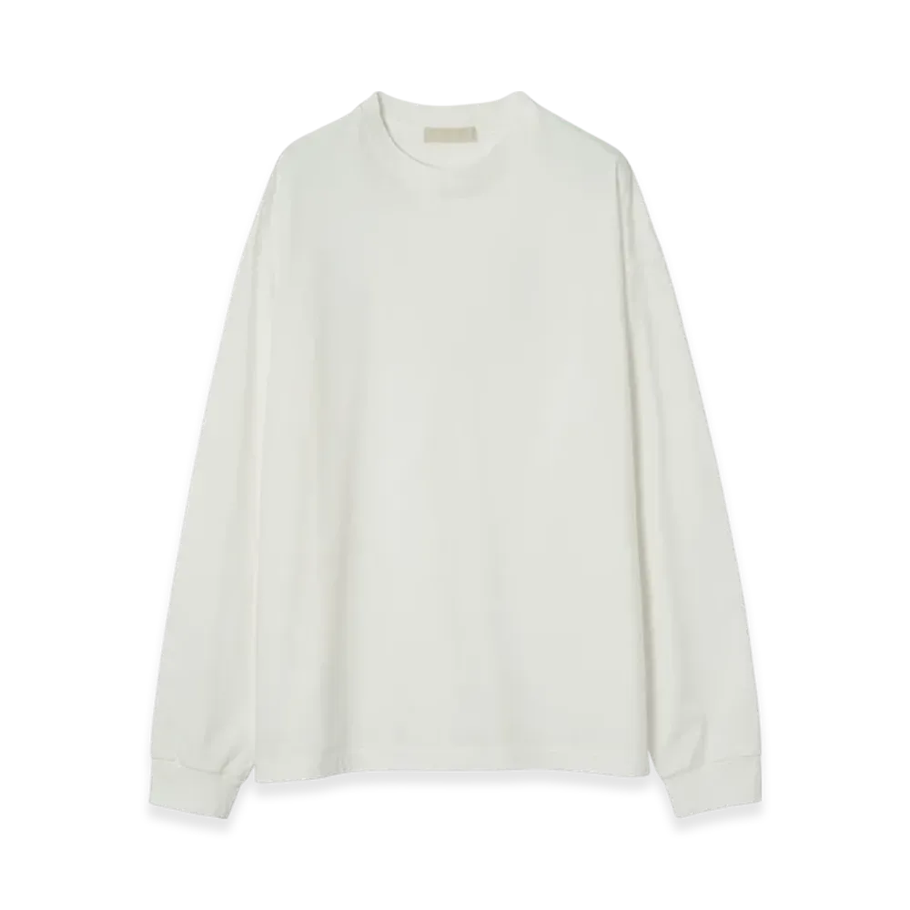 YOKE Recycled Suvin Cotton Jersey Yoke T-Shirt Long Sleeves "White"