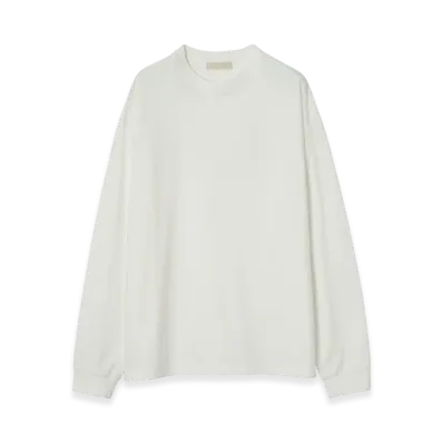 YOKE Recycled Suvin Cotton Jersey Yoke T-Shirt Long Sleeves "White"
