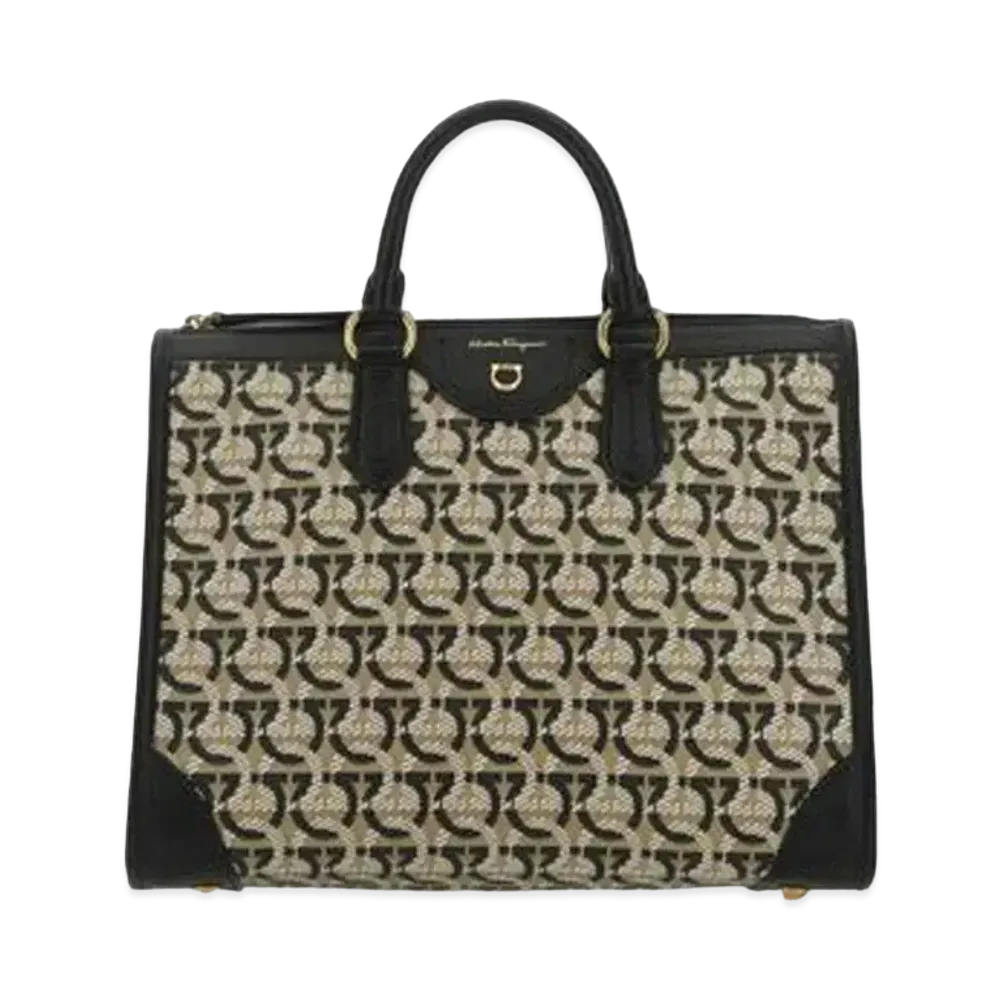 Salvatore Ferragamo Gancini Handbag (M) "Black"