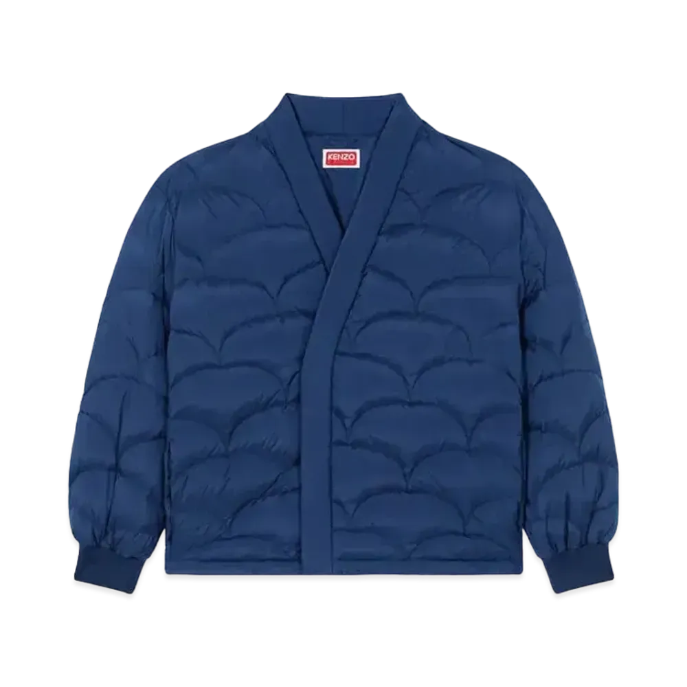 KENZO 'SEIGAIHA' KIMONO Padded Coat "Midnight Blue"