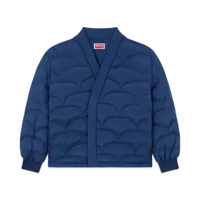 KENZO 'SEIGAIHA' KIMONO Padded Coat "Midnight Blue"