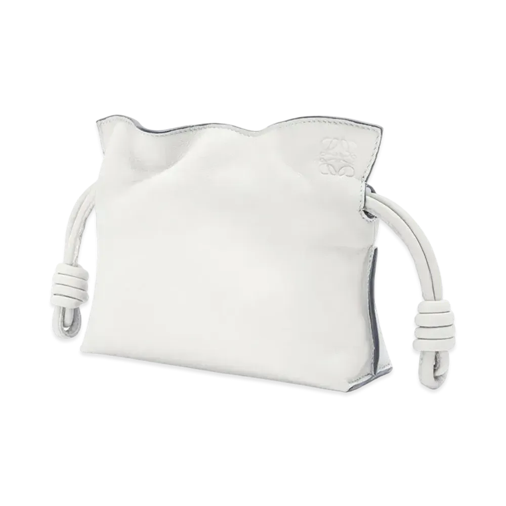 LOEWE Nano Flamenco Clutch In Nappa Calfskin "Soft White"