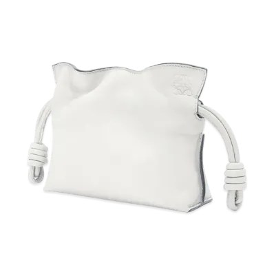 LOEWE Nano Flamenco Clutch In Nappa Calfskin "Soft White"