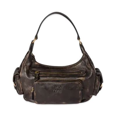 MIU MIU Pocket Nappa Leather Bag "Dark Brown"