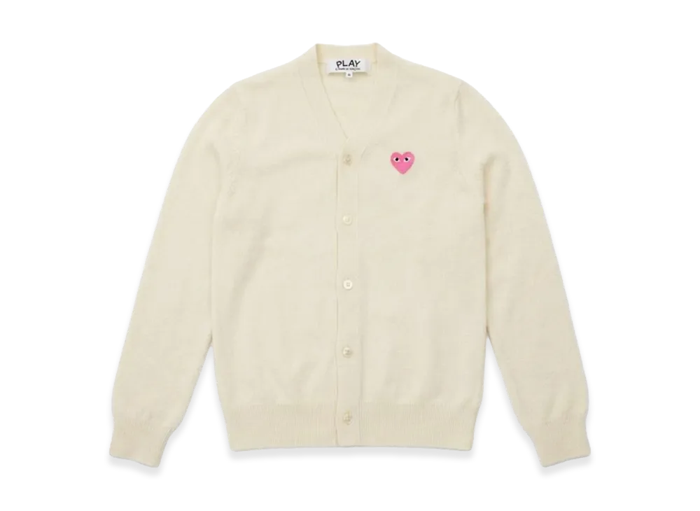 PLAY COMME des GARCONS V-Neck Cardigan "Ivory"