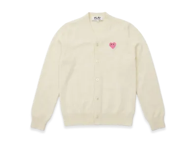 PLAY COMME des GARCONS V-Neck Cardigan "Ivory"