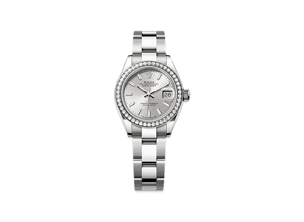 ROLEX Lady-Datejust 28mm Oystersteel & White Gold Diamond 279384RBR "Silver"