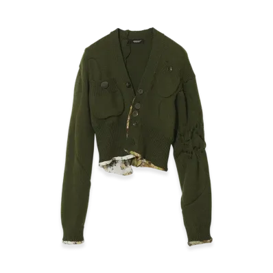 UNDERCOVER Wool Short Cardigan "Khaki"