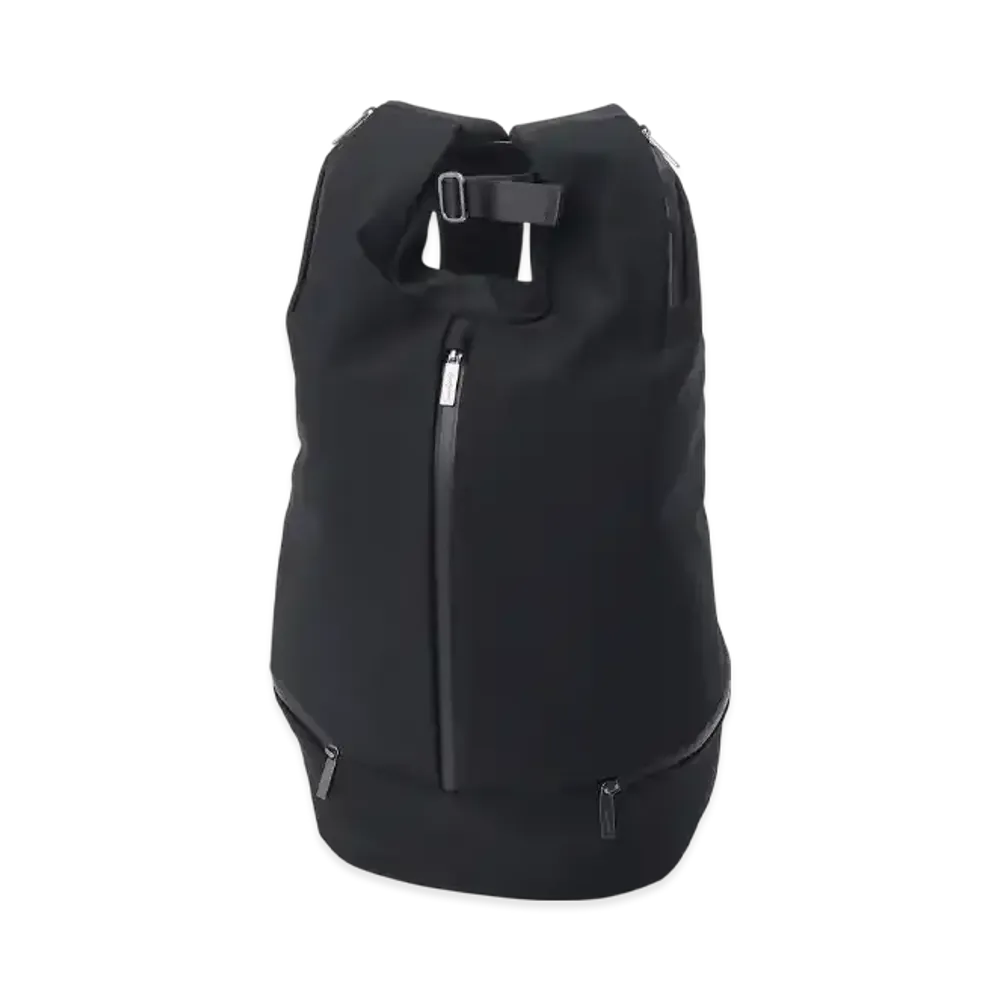 Yohji Yamamoto POUR HOMME Wool Gabardine/Ny Center Zipper Backpack "Black"