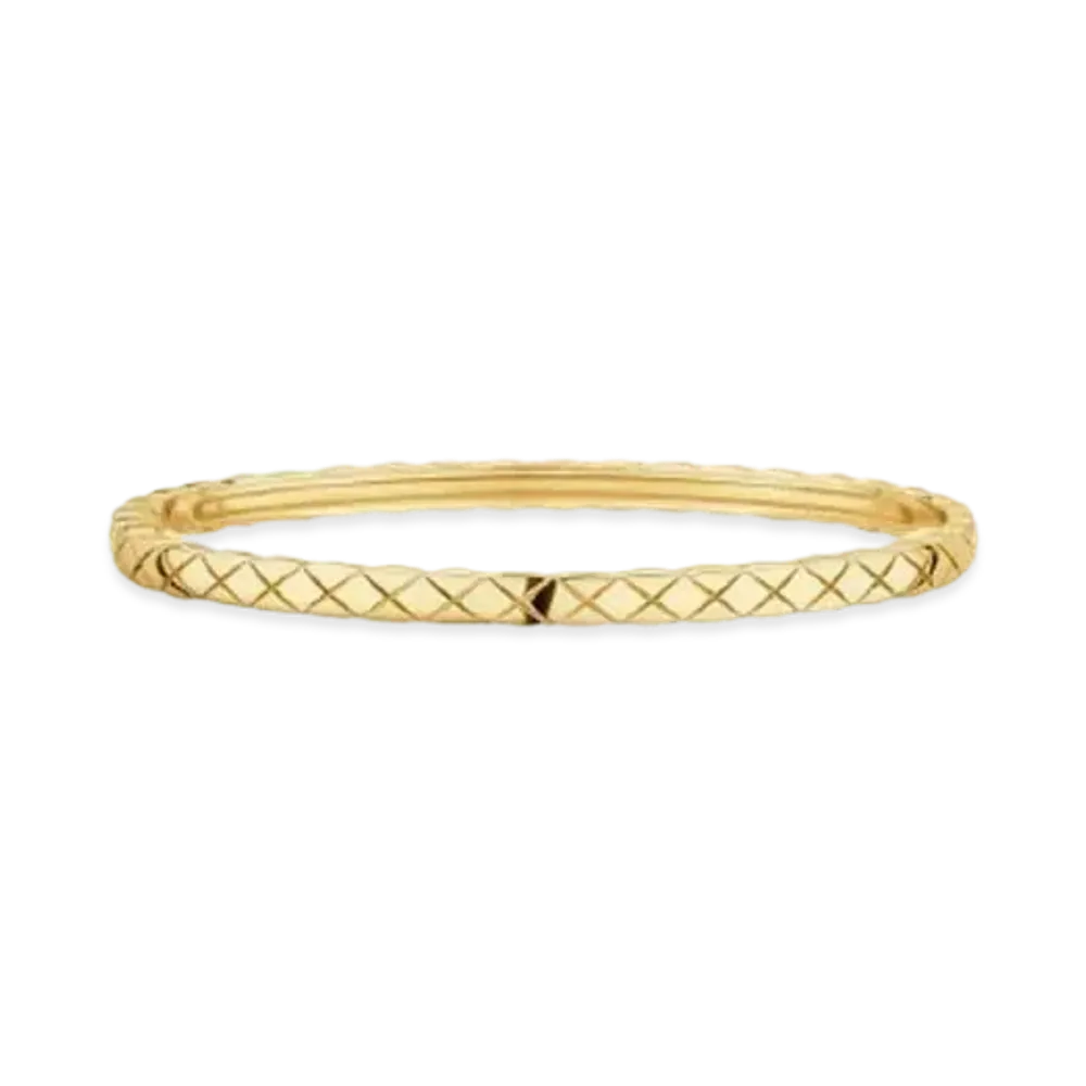 CHANEL Coco Crush Bracelet Quilted Motif Mini Version 18K "Yellow Gold"