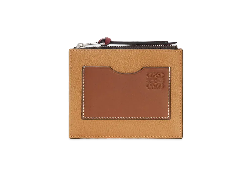 LOEWE Large Coin Cardholder In Soft Grained Calfskin "Light Caramel/Pecan"