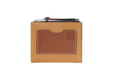 LOEWE Large Coin Cardholder In Soft Grained Calfskin "Light Caramel/Pecan"