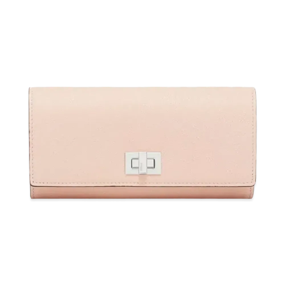 FENDI Peekaboo Continental Leather Wallet "Pink/Yellow"