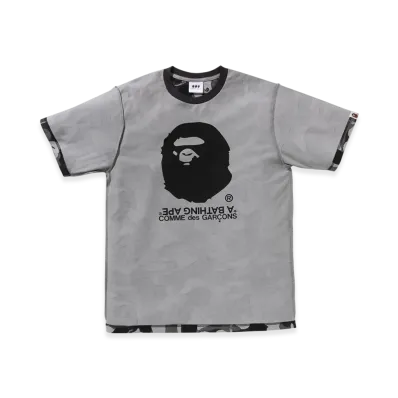 A BATHING APE x COMME des GARCONS OSAKA Camo Inside Out Tee "Black"