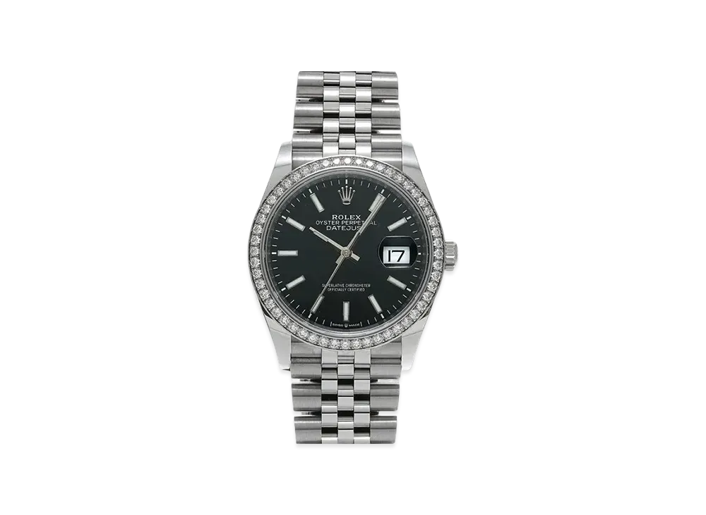 ロレックス デイトジャスト 36 オイスター 36mm "ブライトブラック/オイスタースチール/ホワイトゴールド" 126284RBR