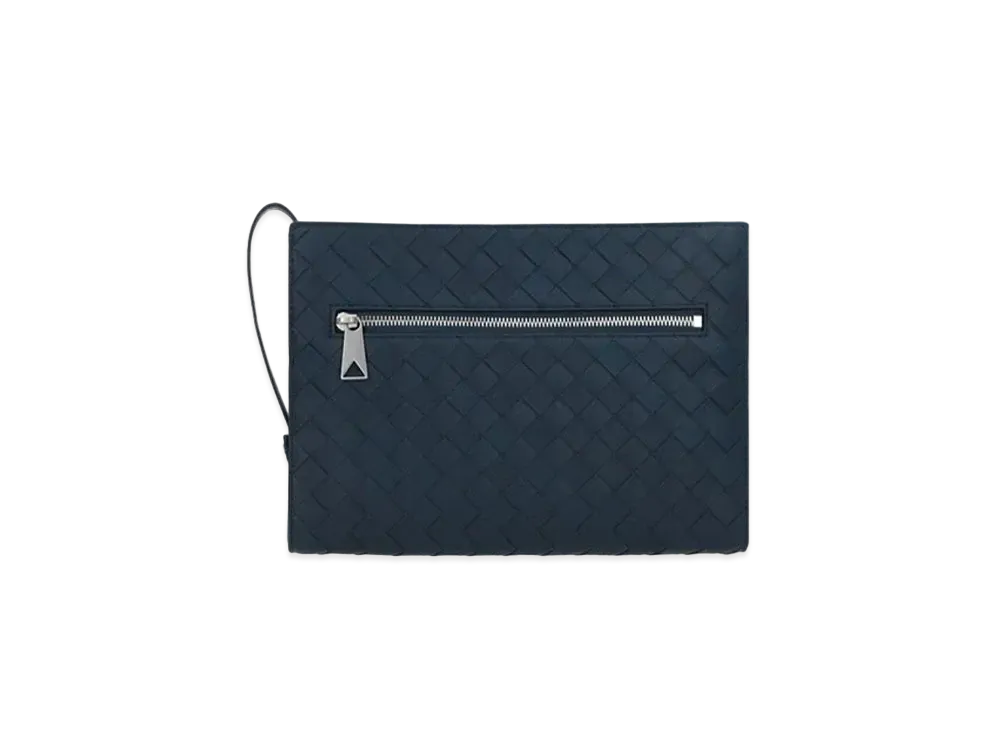 Bottega Veneta Small Intrecciato Document Case "Dark Blue"