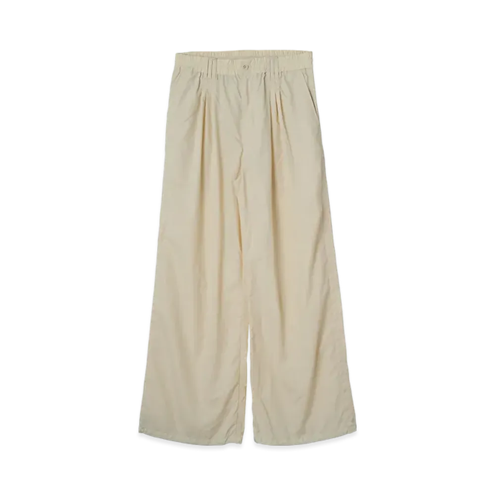 YOKE Light Nylon Taslan 3Pleated Wide-Leg Easy Trousers "Ecru"