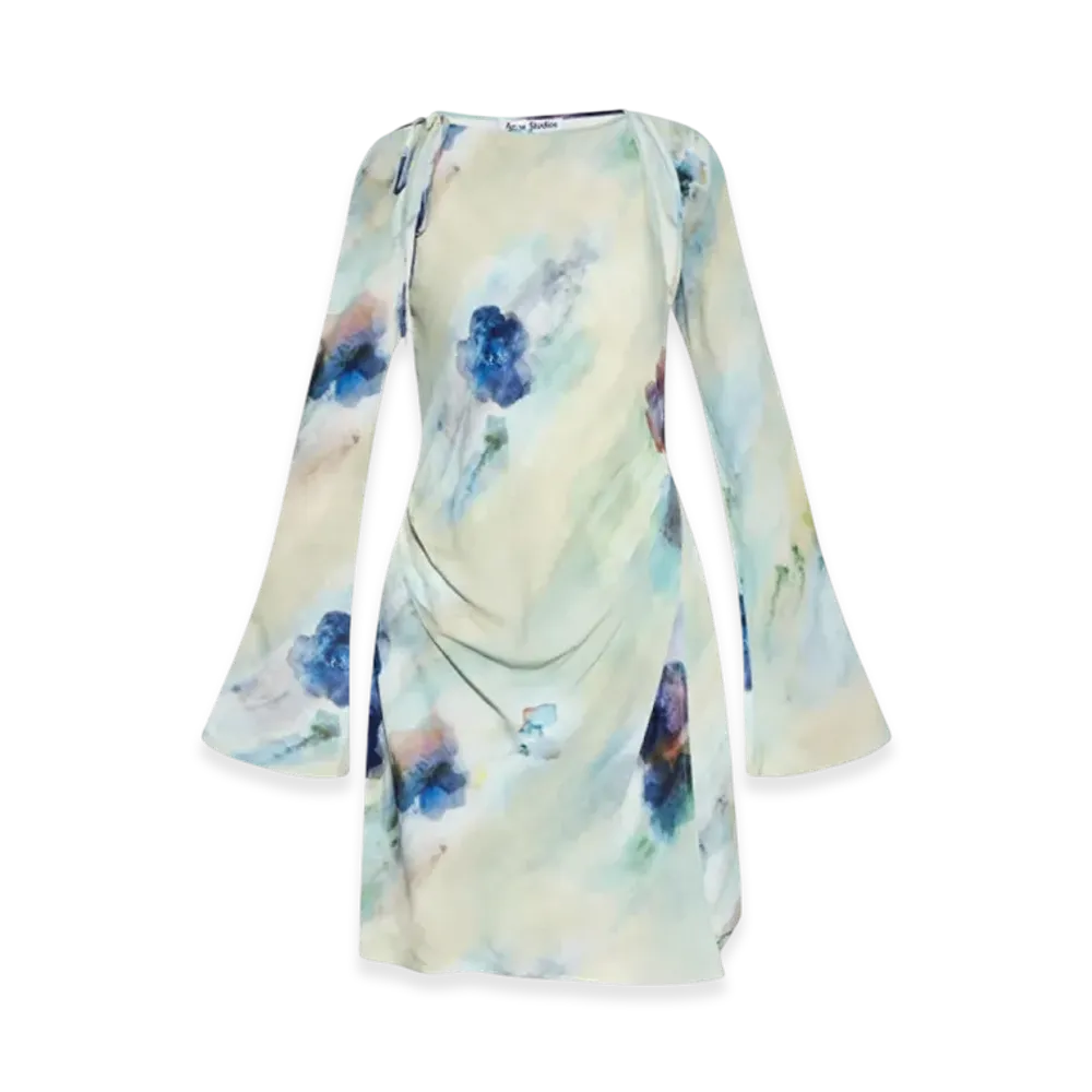 Acne Studios Printed Wrap Dress "Blue"