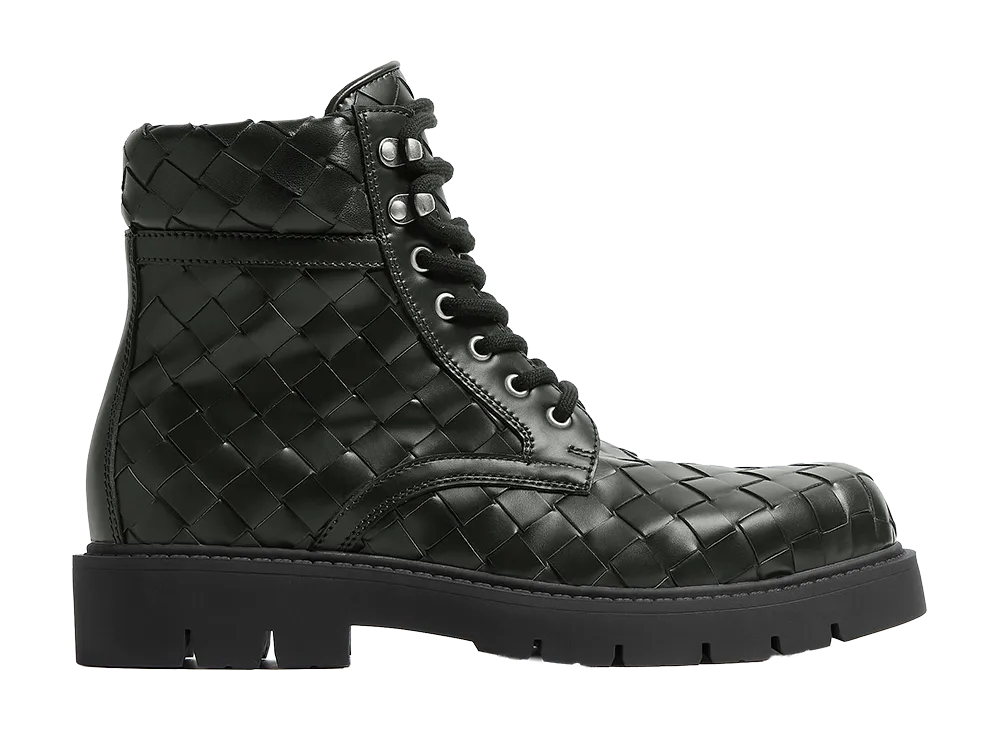 Bottega Veneta Haddock Lace-Up Ankle Boots "Dark Green"