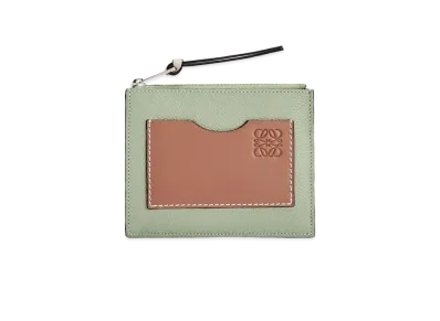LOEWE Large Coin Cardholder In Soft Grained Calfskin "Rosemary/Tan"