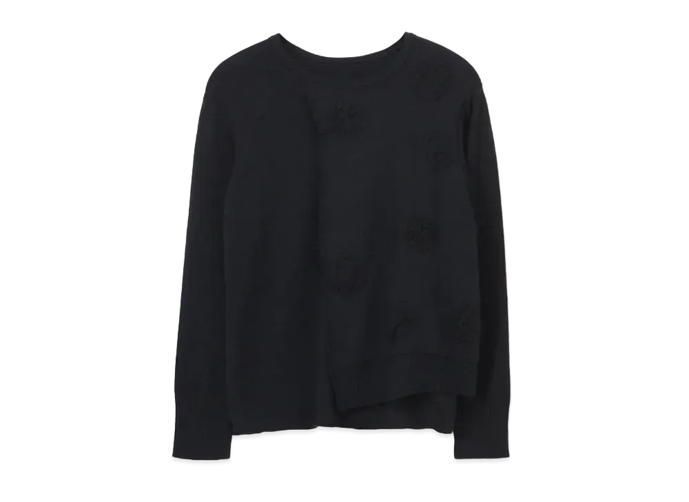Yohji Yamamoto 12G PS DOT JQ2X2 RIB HALF BODY DOUBLE PO "Black"