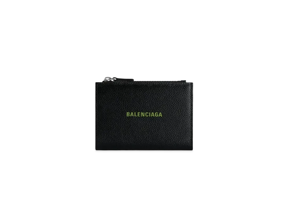BALENCIAGA Cash Folded Vertical Card Holder Japan Exclusive "Black/Apple Green"