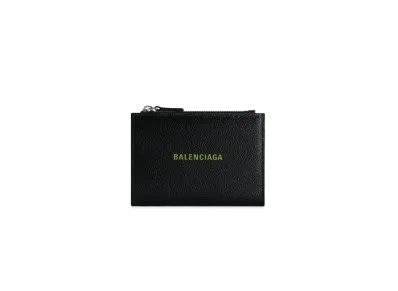 BALENCIAGA Cash Folded Vertical Card Holder Japan Exclusive "Black/Apple Green"