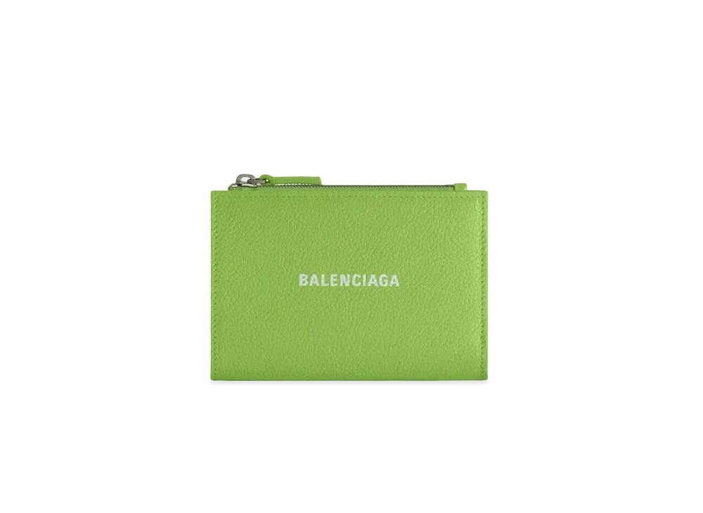 BALENCIAGA Cash Folded Vertical Card Holder Japan Exclusive "Apple Green/White"