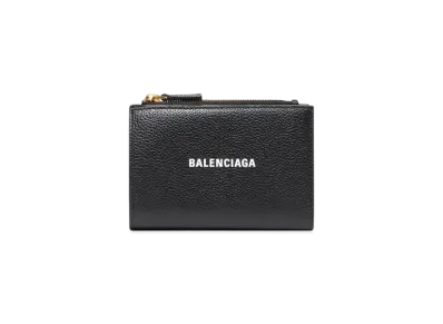BALENCIAGA Cash Folded Vertical Card Holder "Black"