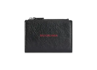 BALENCIAGA Cash Folded Vertical Card Holder "Black"