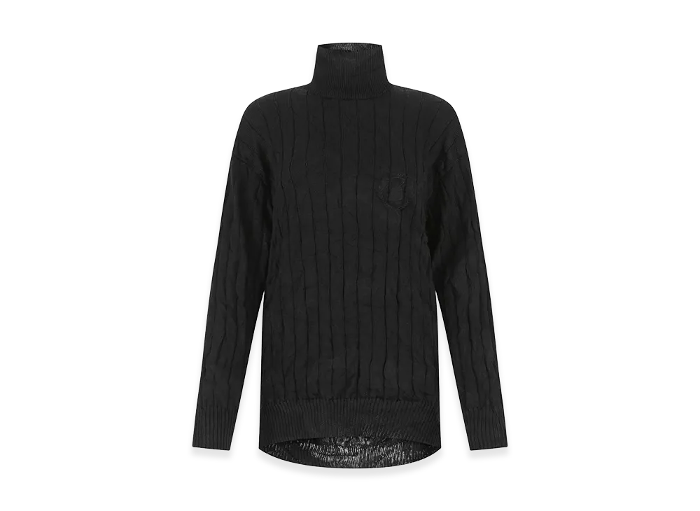 BALENCIAGA Women's Silk Blend Oversize Sweater "Black"