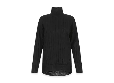 BALENCIAGA Women's Silk Blend Oversize Sweater "Black"