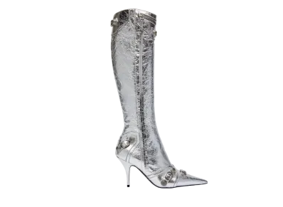 BALENCIAGA Women's Cagole 90mm Boot Metallized "Silver"