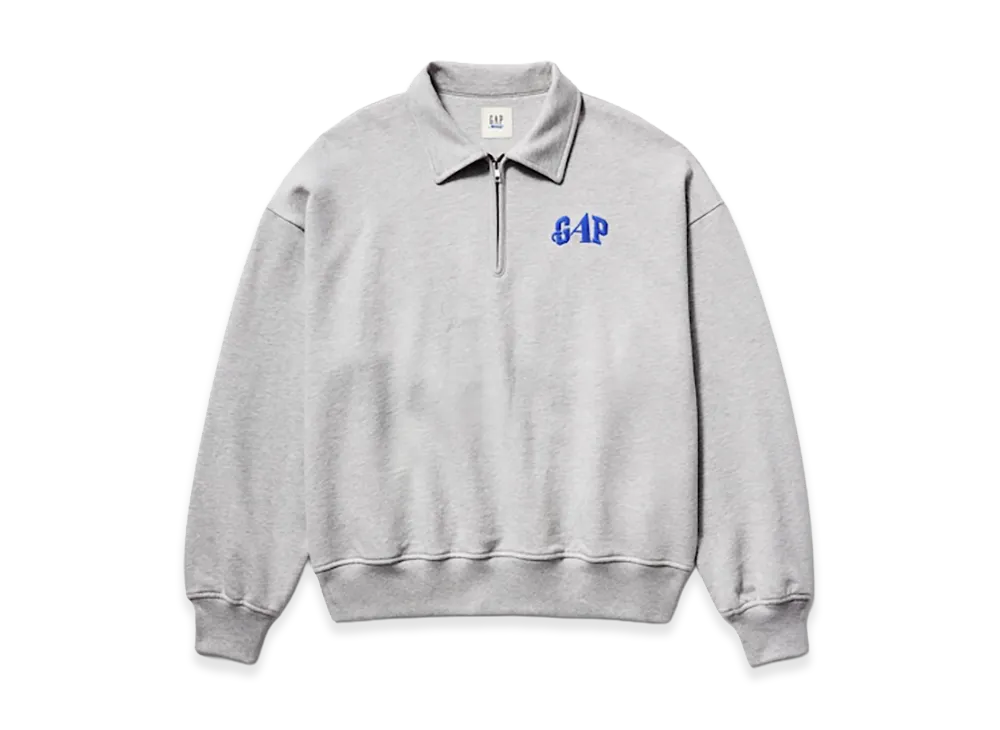 Gap x Awake NY Heavyweight Oversized 1/4 Zip Pullover "Heather Gray"