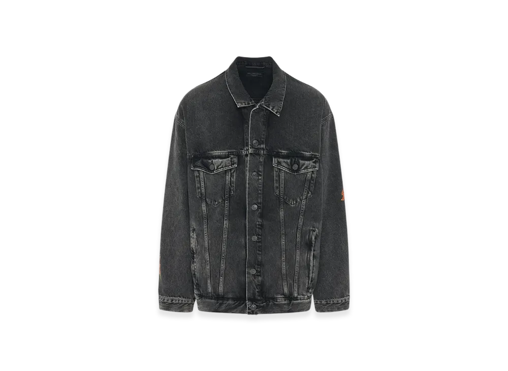 BALENCIAGA Japanese Denim Oversize Metal Jacket "Black"