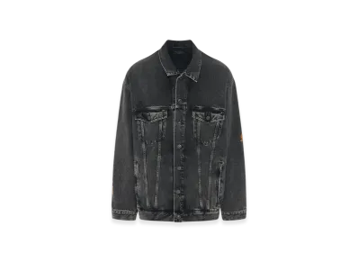 BALENCIAGA Japanese Denim Oversize Metal Jacket "Black"