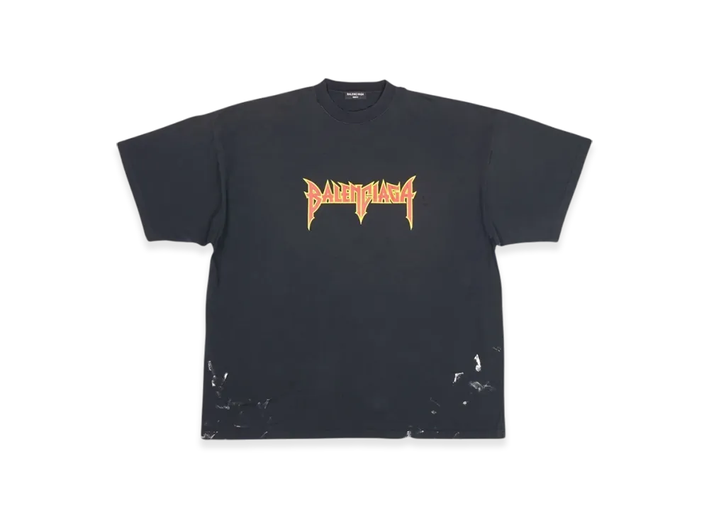 BALENCIAGA Metal Oversized Fit T-Shirt Vintage "Black"