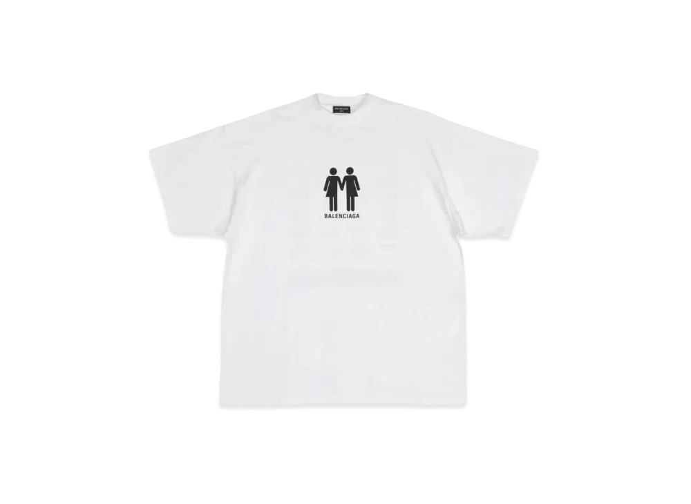 バレンシアガ プライド22 オーバーサイズTシャツ "ホワイト/ブラック" 694576TMVO20904